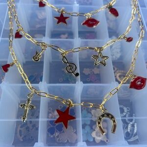 Handmade Red Charm Necklaces